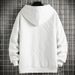 Spring And Autumn New Cardigan Sweater Hooded Jacket Zipper Men's Trendy Ins Top Jacket White_voghion.com