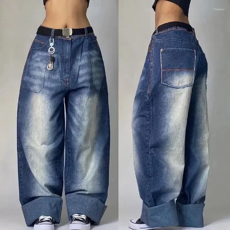 Jeans pour hommes streetwear Haruku couleur unie délavé baggy hommes Y2K mode rétro punk décontracté joker gothique taille haute large_voghion.com