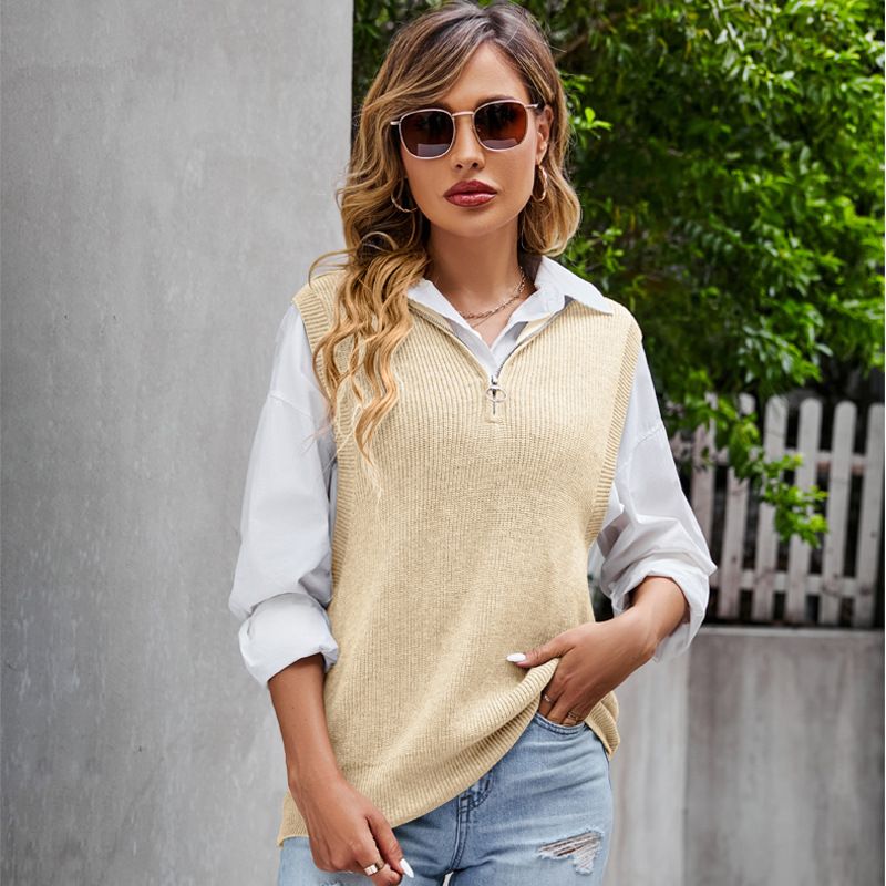 Damen Lockerer Kurzer Pullover Pullover Mode Langarm Rundhals Strickpullover_voghion.com