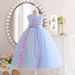 Vêtements pour enfants Robe de soirée de mariage pour petite fille Robe en maille pour fille Robe de princesse à nœud mignon pour bébé_voghion.com