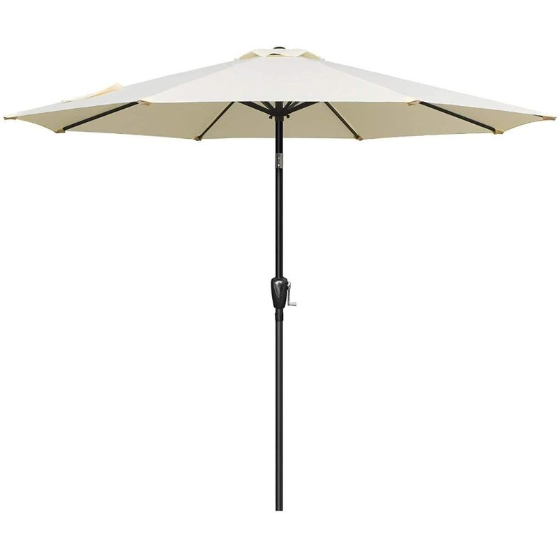 For Outdoor Market Umbrella 8 Button Tilt Simple Garden 9ft Table Deluxe Patio Sturdy Ribs With And Crank Beige_voghion.com