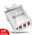 4 Multi-Port UK Stecker Schnell Schnell Ladung USB Hub Netz Adapter Wand Ladegerät Telefon ~_voghion.com