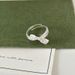 Sterling Silver Irregular Bow Women's Fashion Texture Index Finger Ring Simple Commuting Handicraft_voghion.com