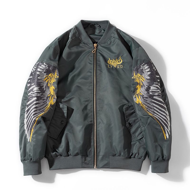 Geeignet für alle Jahreszeiten Herren Frühling Herbst Trendy Loose Fit Stilvolle bestickte Baseball Casual Paar Bomberjacke im amerikanischen Stil_voghion.com