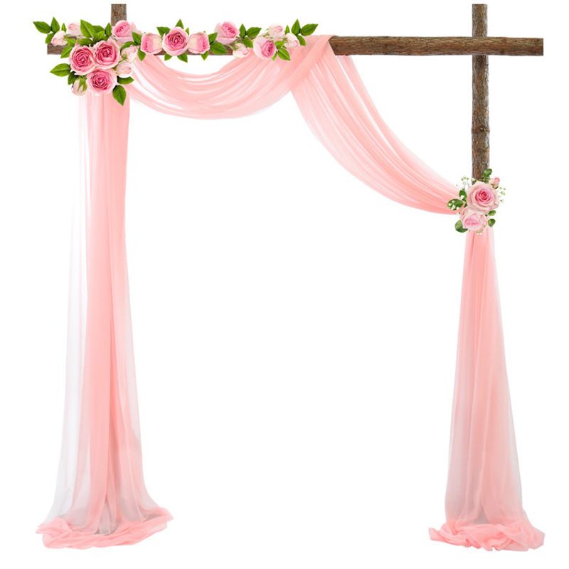Wedding Arch Pendant Dream Pearl Chiffon Background Decoration Screen Curtain Outdoor Wedding Dress Curtain_voghion.com