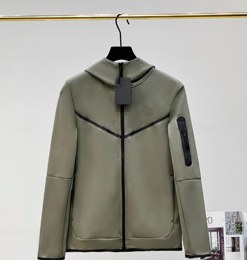 Chaqueta deportiva informal de algodón con capucha y cremallera para hombre, primavera y otoño_voghion.com