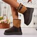 Winter Women's Warm Snow Boots With A Two-tone Design And Thickened Women's Shoes_voghion.com