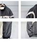 Men's Contrast Panel Stand Collar Jacket – Streetwear Slim Fit Windbreaker With Zipper Closure (M-4XL, Black/White)_voghion.com