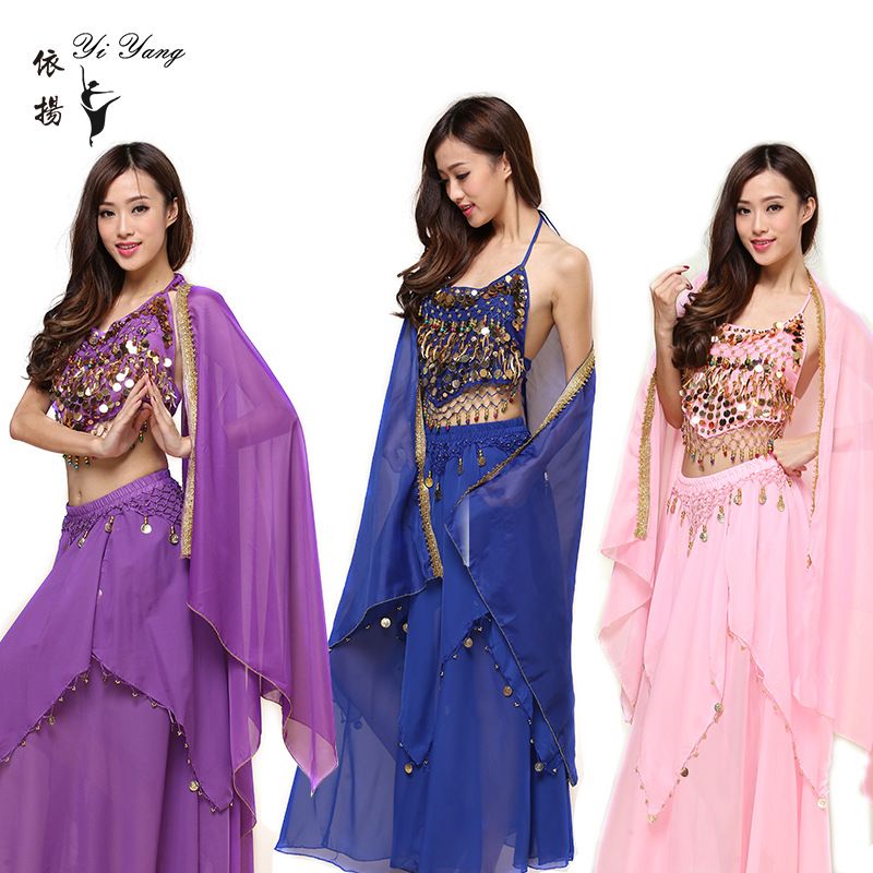 New Indian Ethnic Style Xinjiang Dance Belly dance Performance Costume Adult Diaoyin Skirt Set_voghion.com