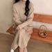 K Women's Half-turtleneck Sweater Dress; Loose, Thickened, Knee-length, To Be Worn Under A Coat. No Bags Or Other Accessories_voghion.com