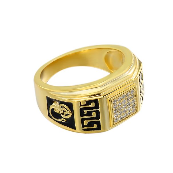 Anello cubano da uomo, hip hop, in argento 925 placcato oro, zircone, gioielli europei e americani personalizzati, transfrontalieri_voghion.com