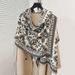 Autumn and winter new petal art high-end women's cashmere print pattern warm shawl scarf_voghion.com