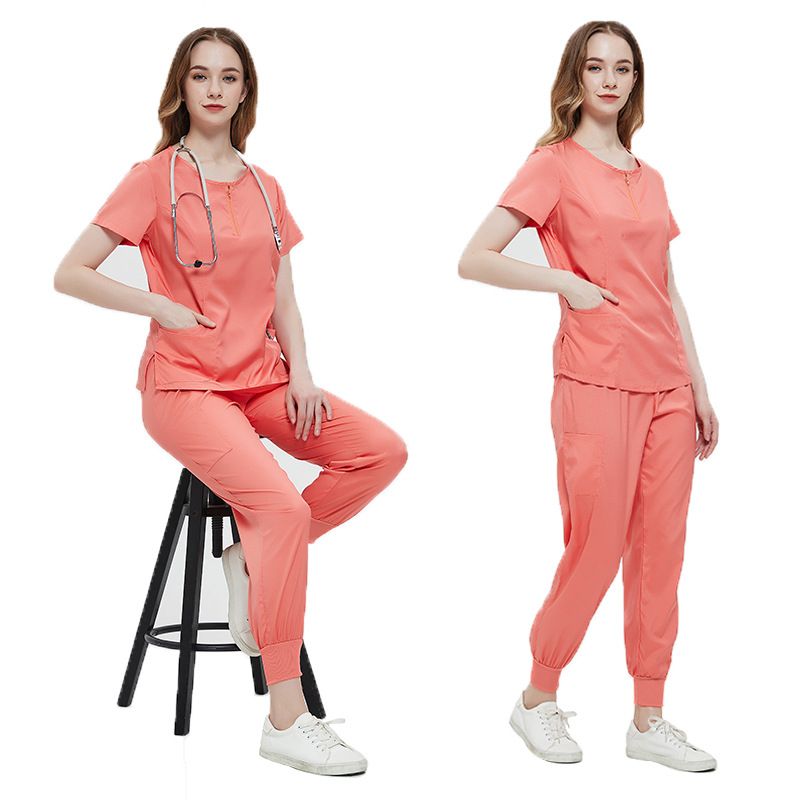 Tannlege Kirurgisk Kåpe Kvinnelig Split Wash Klær Dress Sykepleie Arbeidsklær Elastisk Hurtigtørkende Sykepleieruniform_voghion.com