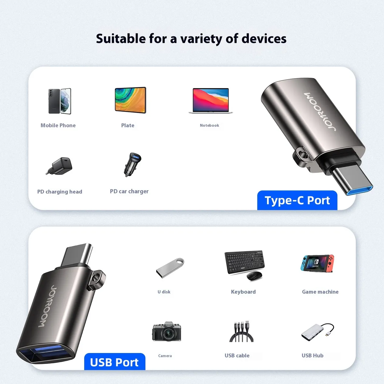 Adaptér pre notebook typu C na USB, prenos dát, nabíjanie mobilného telefónu s podporou OTG_voghion.com
