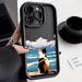 Funda de silicona con diseño de gato y paisaje para iPhone 15 Pro Max, iPhone 11, 16, 12, 14, 13 Pro Max, X, XS Max, XR, 7, 8, 16, 15 Plus, SE 2020_voghion.com