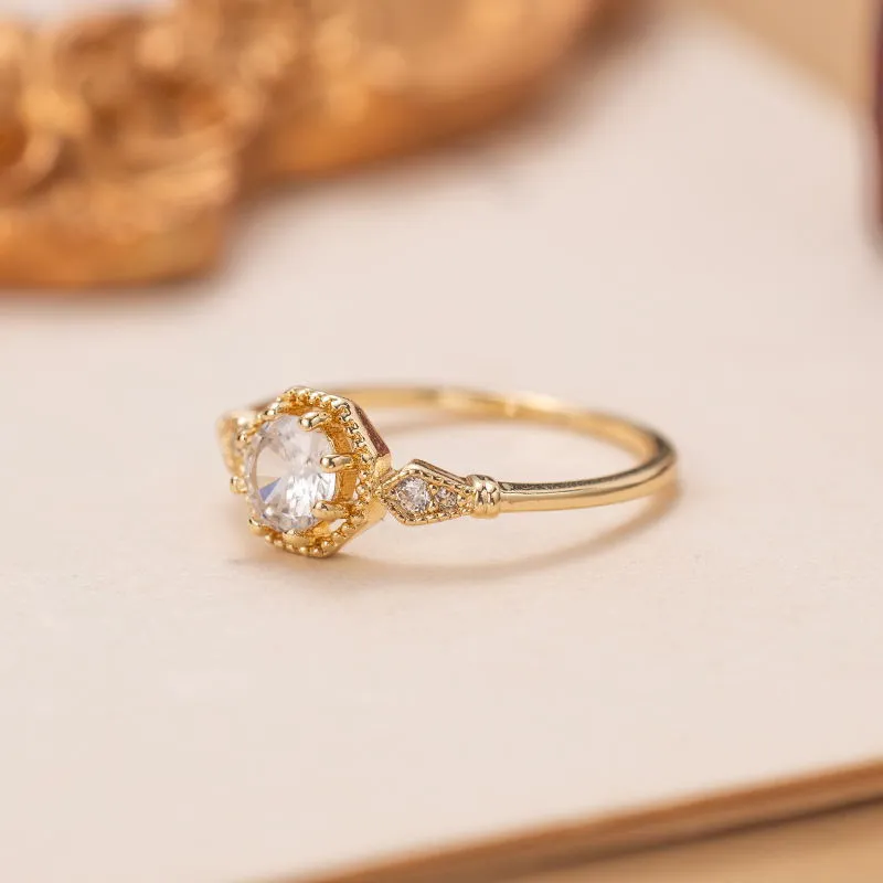 Moissanite For Women Gold Plated Ins Niche Design Light Luxury Artistic Simple Elegant High-end Wedding Ring_voghion.com