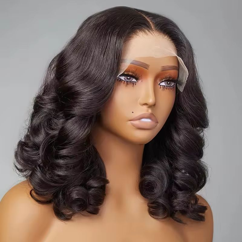 Bouncy Loose Wave Lace Front Human Hair Wigs 210% Density Brazilian Virgin Hair Glueless Lace Frontal Wigs Pre Plucked For Woman_voghion.com