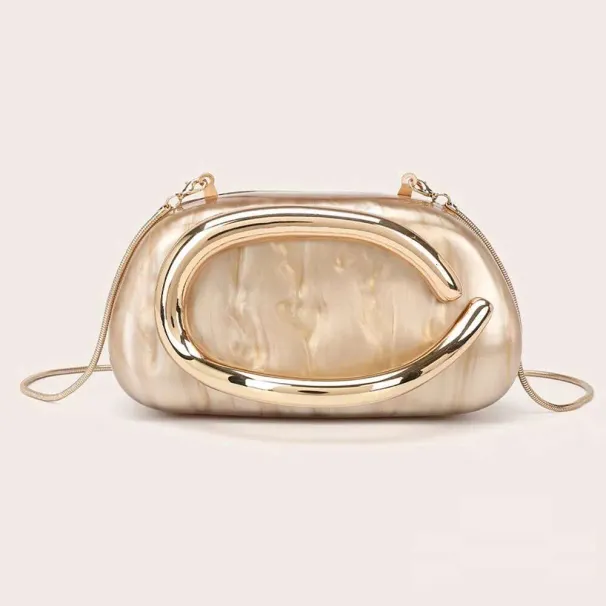 Designer 2025 Fashion Women's Handbag Bride Metal Gold Women Evening Banquet Clutch Shoulder Wedding Purse Party_voghion.com