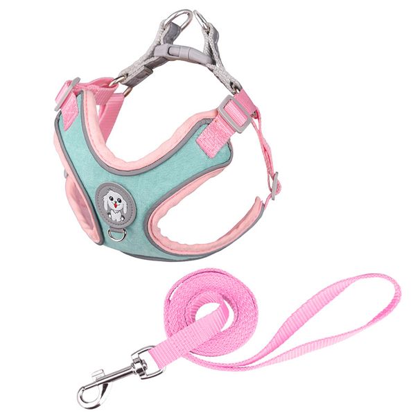 Haustierprodukte Reflektierende Haustierleine Weste Stil Haustiergeschirr Atmungsaktives Hundegeschirr Bequeme Hundeleine_voghion.com