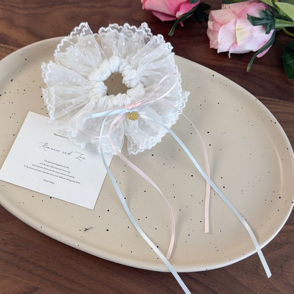 Fascia per capelli estiva con fiocco lungo a pois e rete da principessa, accessorio per capelli da fata di nicchia per donna._voghion.com