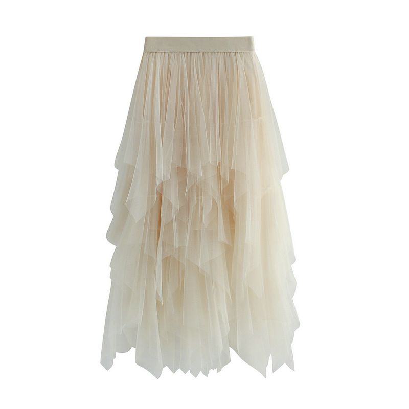 nouvelle jupe en maille irrégulière taille haute amincissante de style automne pour femme 8063_voghion.com