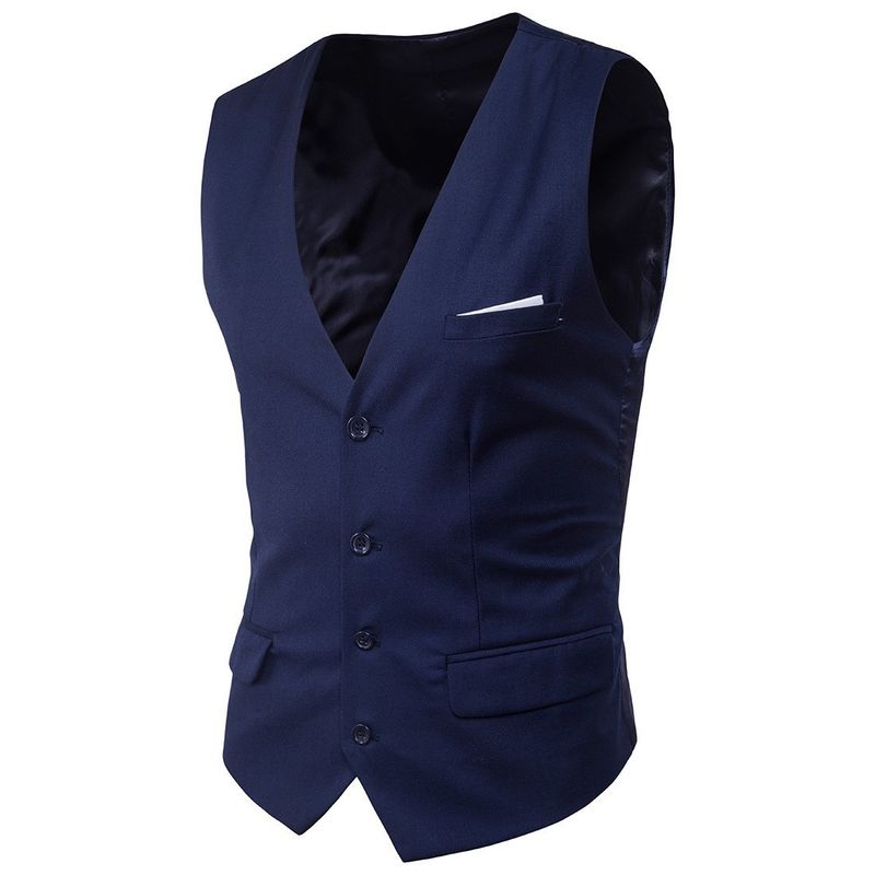 Gilet slim pour homme, nouvelle collection automne, col en V, simple boutonnage, poche_voghion.com