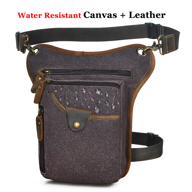 Tjock Crazy Horse Läder Herrdesign Casual Kaffe Klassisk Axelremsväska Mode Resor Fanny Midjebältespaket Benväska 211-5_voghion.com