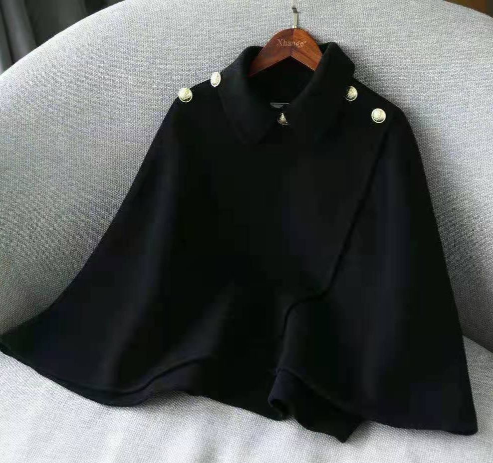 Women's clothing Women's cape shawl Small, loose, short, woolen jacket_voghion.com