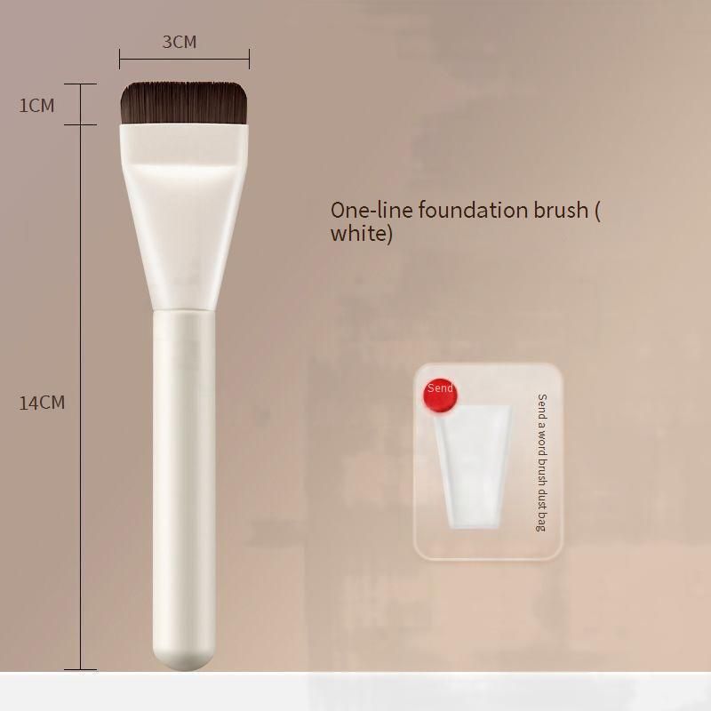 Makeup One Shaped Foundation Brush, Light And Powder Free, Flat Headed, Traceless Foundation Brush, Base Makeup_voghion.com