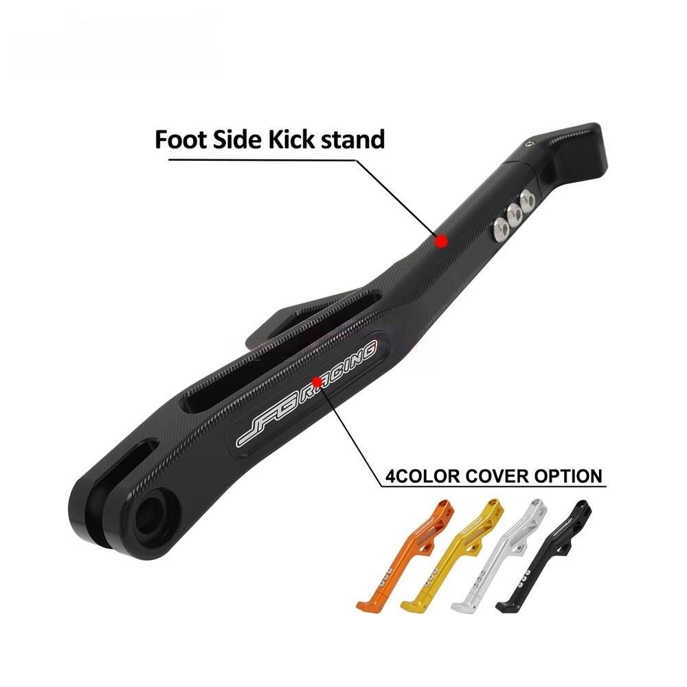 Béquille latérale de moto en alliage d'aluminium CNC, universelle, pour motos tout-terrain, Dirt Bikes, S/X, accessoires (noir/orange)_voghion.com