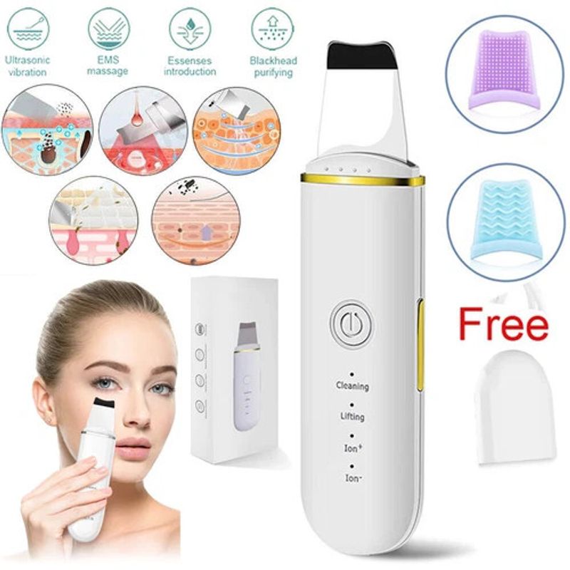 Facial Skin Scrubber Face Pore Deep Cleaner Spatula Blackhead Remover Machine_voghion.com