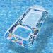 Eco-Friendly Inflatable Floating Mat - Tropical Leaf Design With Mesh Surface & Cup Holder (Square Pool Lounger Breathable PVC For Beach/Pool)_voghion.com