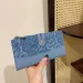 Denim Pattern Wallet Women, Short Style, Korean Version, Multi-Card Slots, Foldable, Long Style For Students, Clutch,_voghion.com