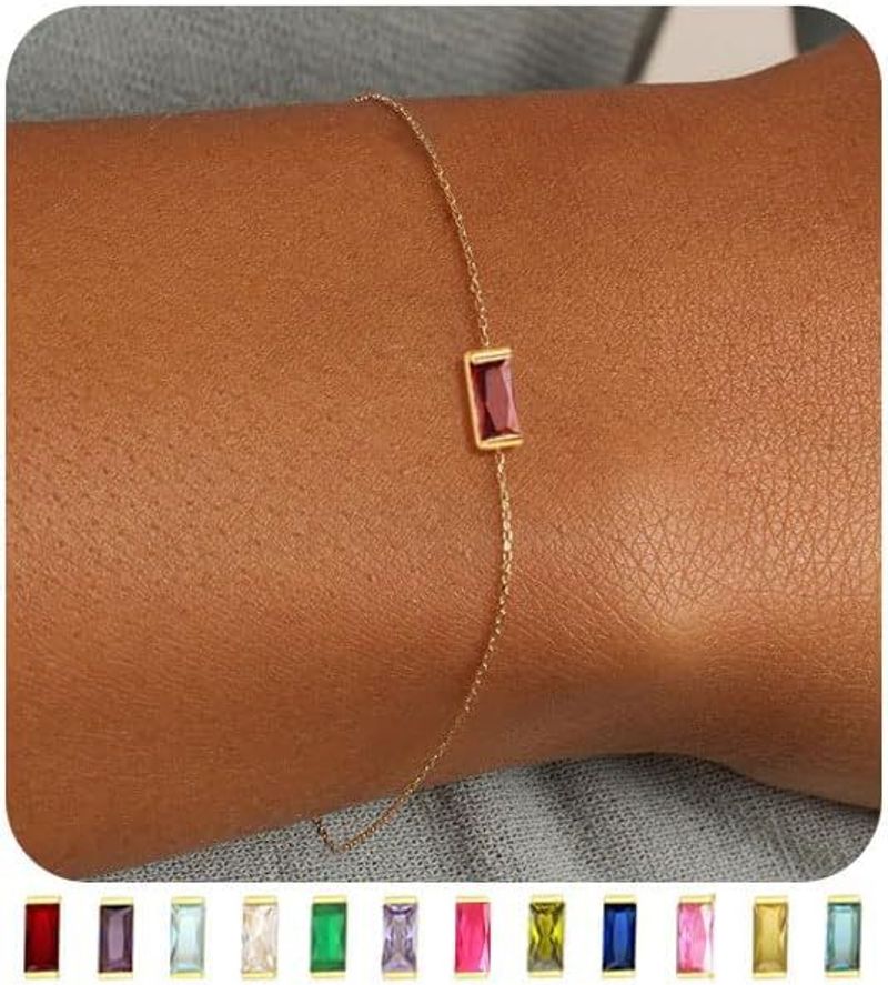 Pearl Sailor Buckle Color-Retaining Twelve Birthstones Simple Bracelet For Women Electroplated Real Gold_voghion.com