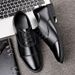 Men's Classic Business Casual Leather Shoes - Soft PU Square Toe Lace-Up Dress Shoes For Office & Daily Wear_voghion.com