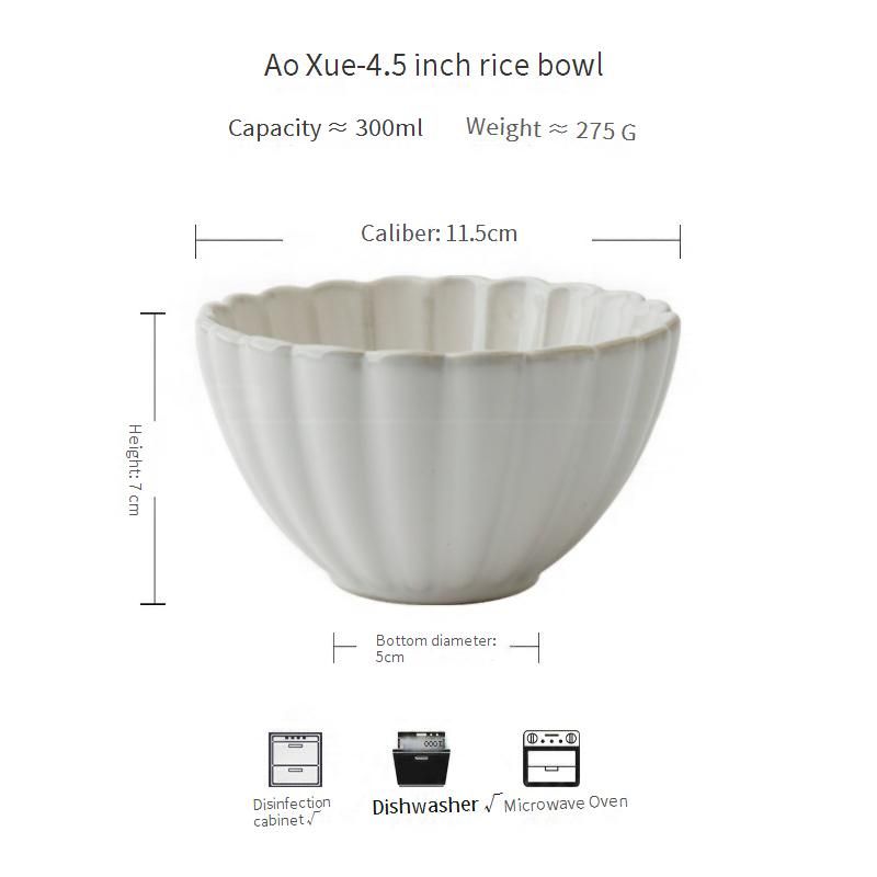 Super Beautiful Lace Bowl 4.5 Inch Bowl Relief Ceramic Rice Bowl Retro Kiln Change Small Bowl High Value Porridge Bowl_voghion.com