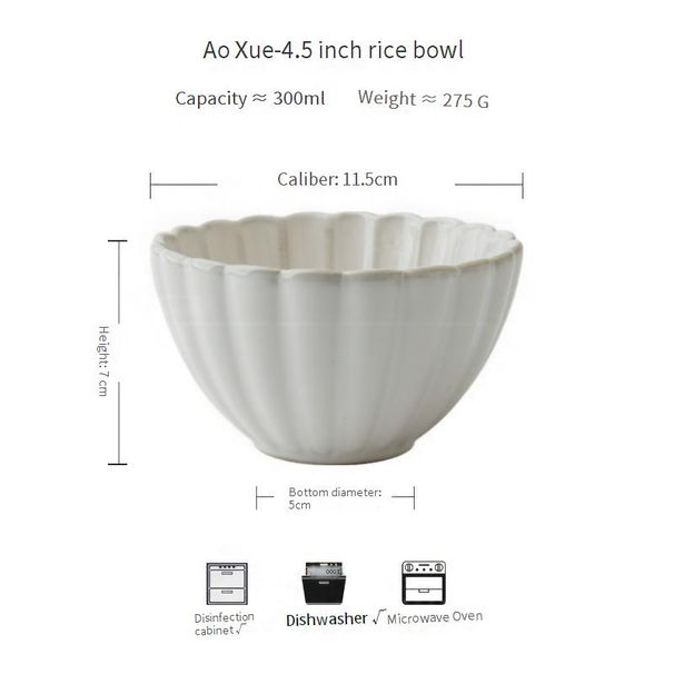 Super Beautiful Lace Bowl 4.5 Inch Bowl Relief Ceramic Rice Bowl Retro Kiln Change Small Bowl High Value Porridge Bowl_voghion.com