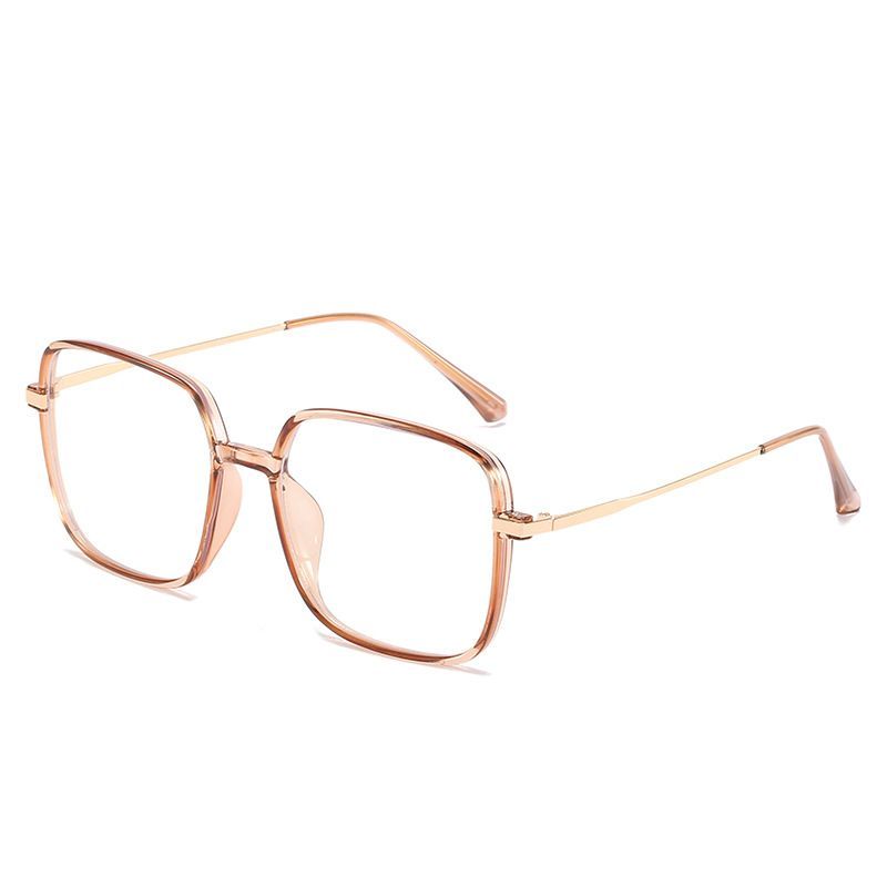 Μεταλλικά ανάμεικτα μεγάλα τετράγωνα γυαλιά με σκελετό επίπεδο καθρέφτη αντι-μπλε φως κατά της ακτινοβολίας άνδρες και γυναίκες_voghion.com