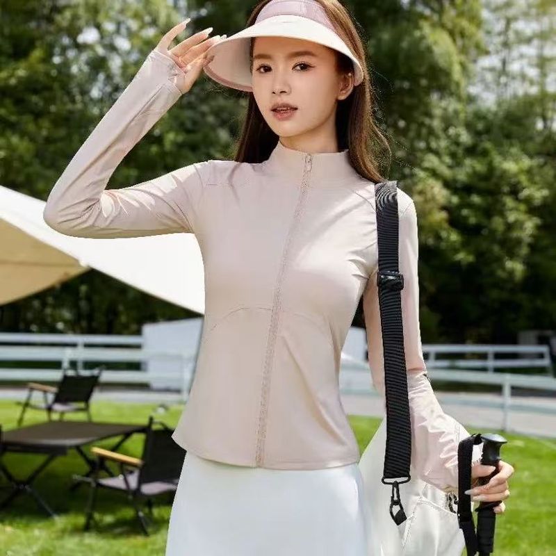 Su Clothig For Wome, Ice Silk 2025 Summer UV Protectio Breathable Slim Fit Hooded Yoga Jacket Thi Outerwear_voghion.com