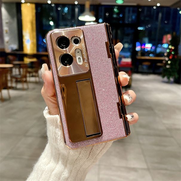 For Oppo Find N2 N3 Luxury Elegant Business Glitter Camera Protector Front Screen Film Holder Stand Phone Case Cover_voghion.com