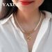Japanese And Korean Fashion Glass Pearl Collarbone Chain Layered Personality Versatile Women's Necklace Jewelry Direct Sales_voghion.com