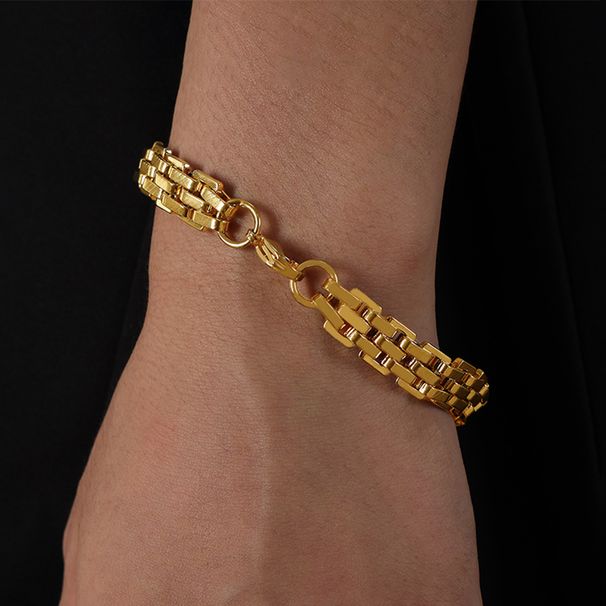 Mëttelalterleche Stil, einfach a villfälteg, High-End Accessoiren, robust texturéiert Auerbanddesign, Titanstol Gold_voghion.com