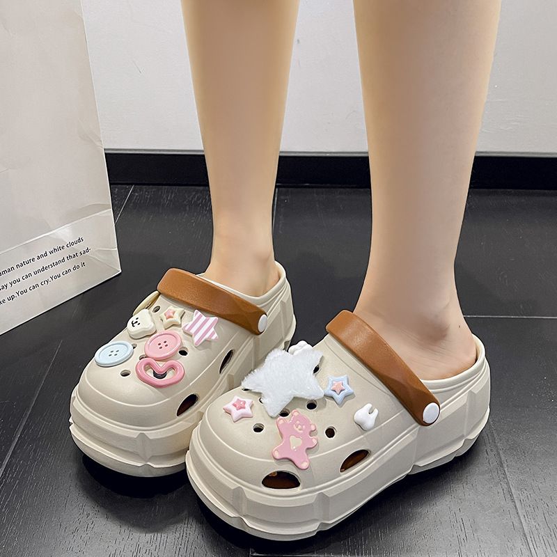 Fashionable Versatile EVA Toe Thick Sole Slippers For Women's Outings, New 2024 Summer High-intensity Shoes With A Sense_voghion.com