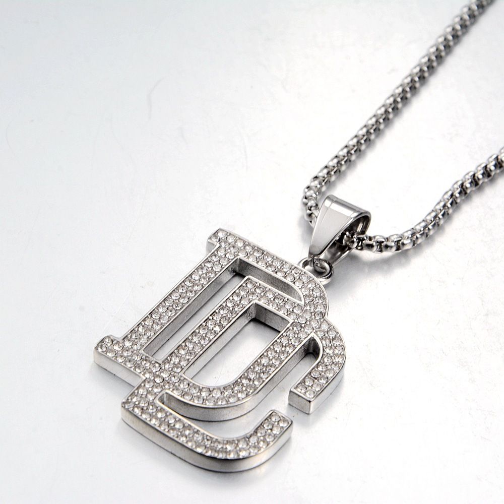 Men‘s Jewelry’ DC Square Diamond Pendant, Street Retro Trend, Versatile Hip Hop Pendant Necklace_voghion.com