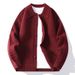Men's Knit Cardigan Sweater - Autumn Fashion Loose Fit Long Sleeve Crewneck Pullover For Casual Wear (Grey, Black, Red, Brown)_voghion.com