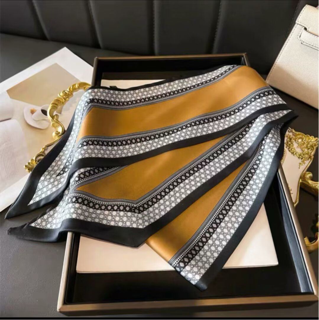 Dubbellaagse dameshoofdband lente herfst brede lint diagonaal elegante lange zijden mode decoratieve hals_voghion.com