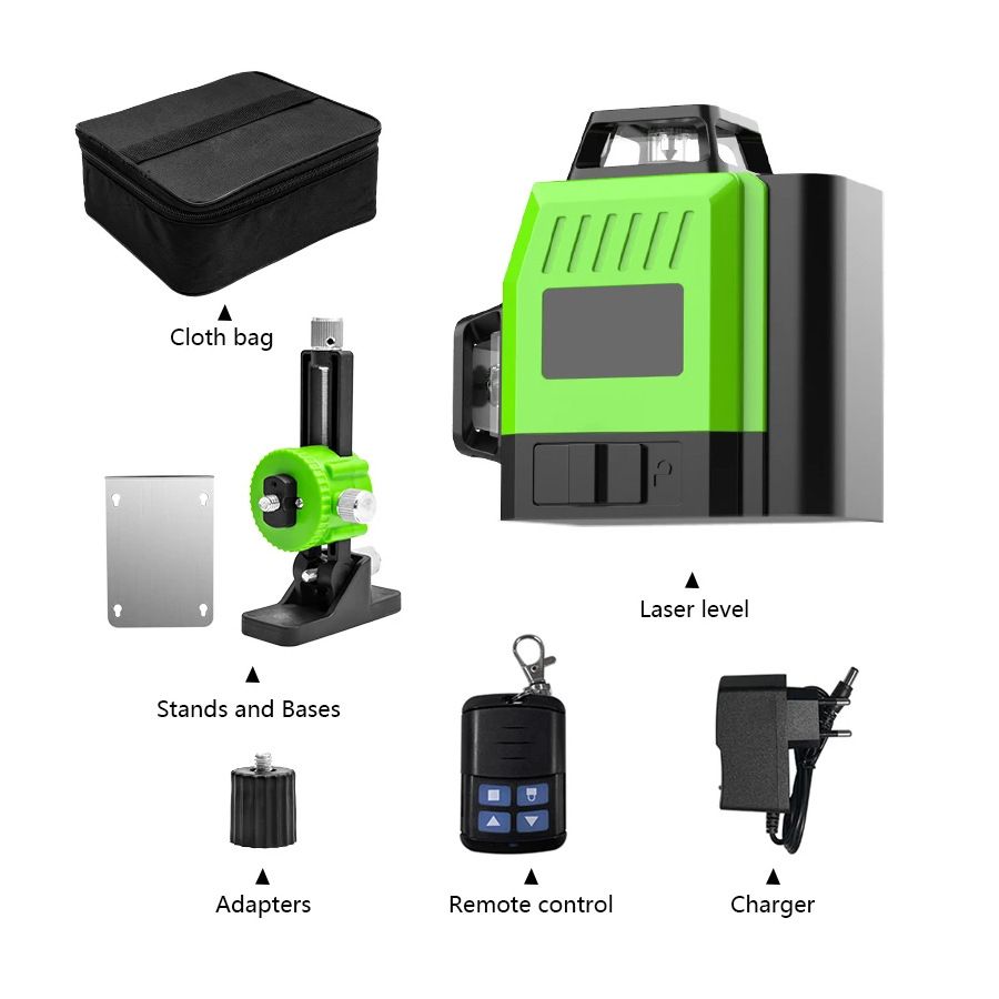 16-Line Mini Self-Leveling Green Beam Laser Level – Indoor/Outdoor Cross-Line Projector For Wall & Floor Alignment_voghion.com