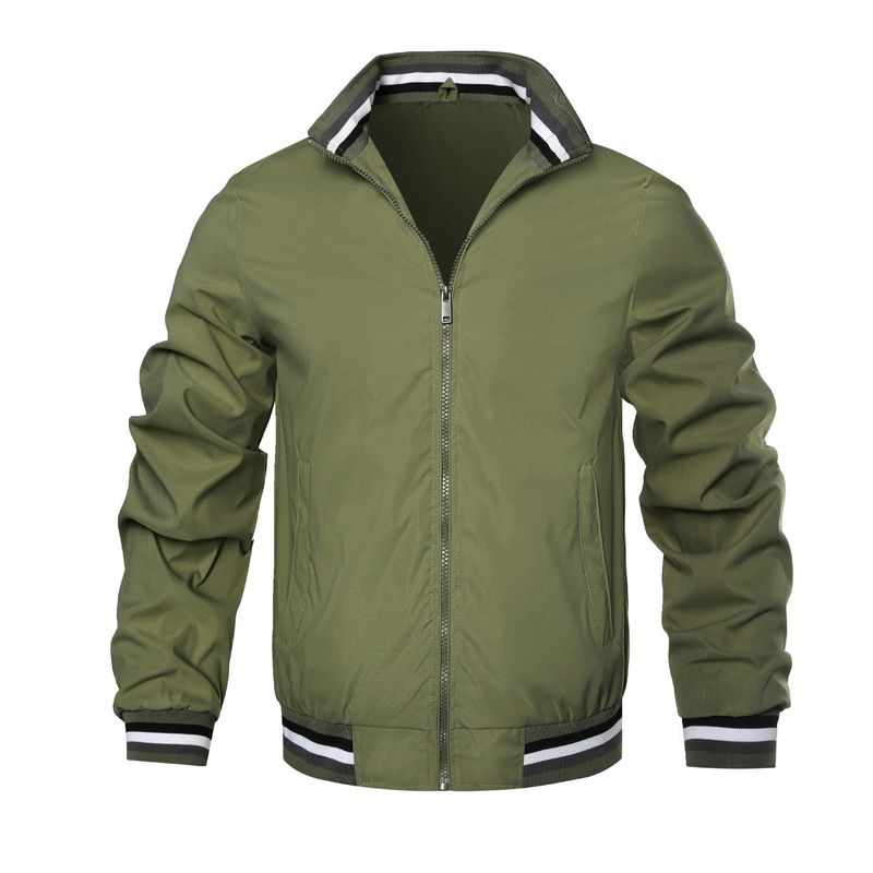 2024 plus size stand up collar loose casual top multi-color men's zipper jacket_voghion.com