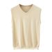Vīriešu apģērbs Veste džemperis veste vīriešu V veida kakla brīva vienkrāsaina veste apakšā krekls stila džemperis plus izmēra Tide_voghion.com
