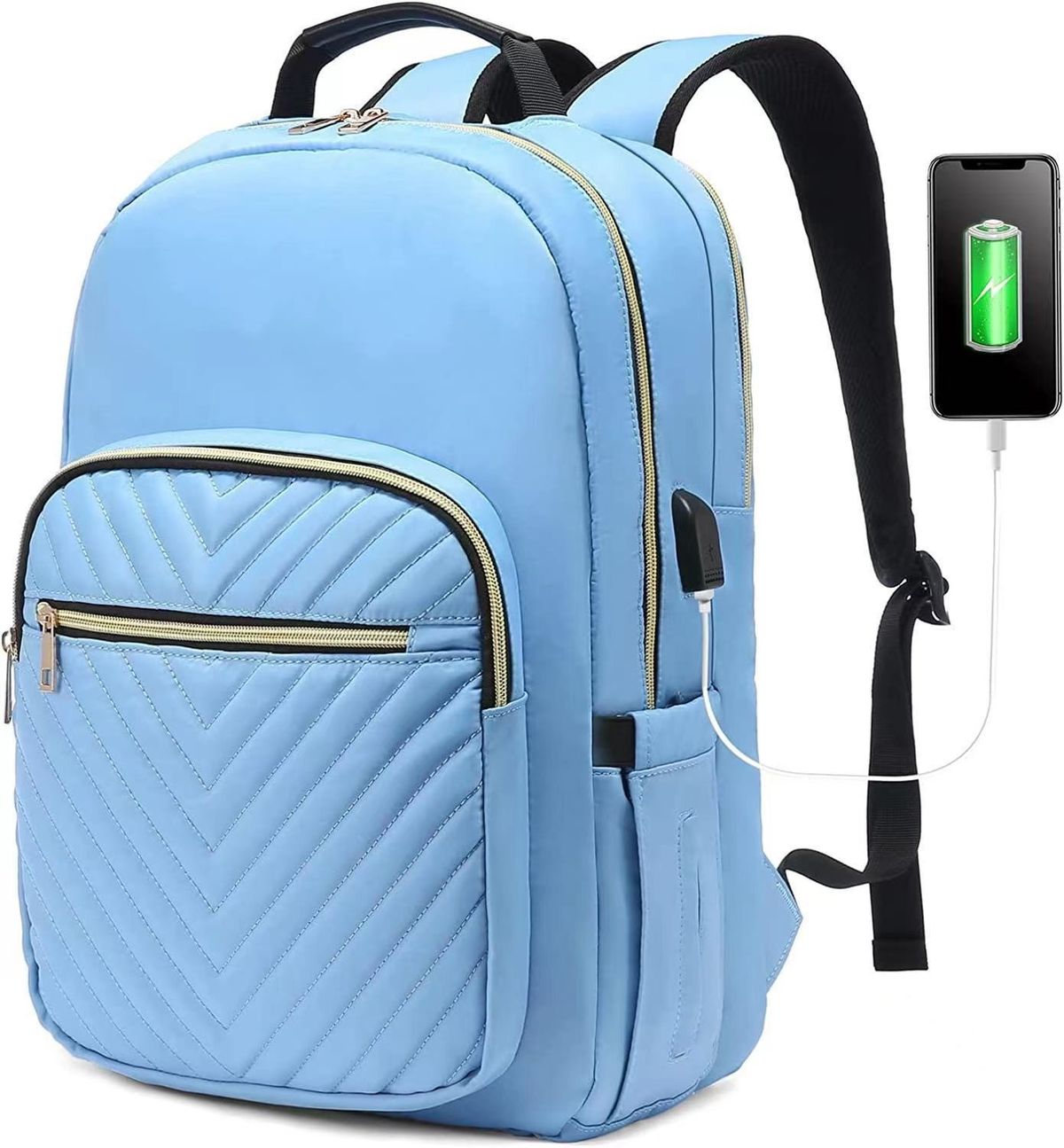 Laptop-Rucksak fir Fraen, Geschäftsrucksak mat grousser Kapazitéit, Studenten- a Fräizäitreestasch,_voghion.com